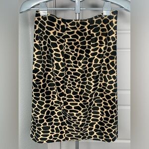 Vintage D.Terrell Giraffe‎ Print Pencil Skirt Size 14